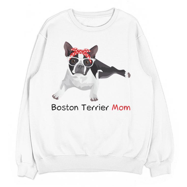 Boston Terrier Mom Bandana Boston Terrier Dog Women Crewneck Sweatshirt, novelty gifts, funny gifts