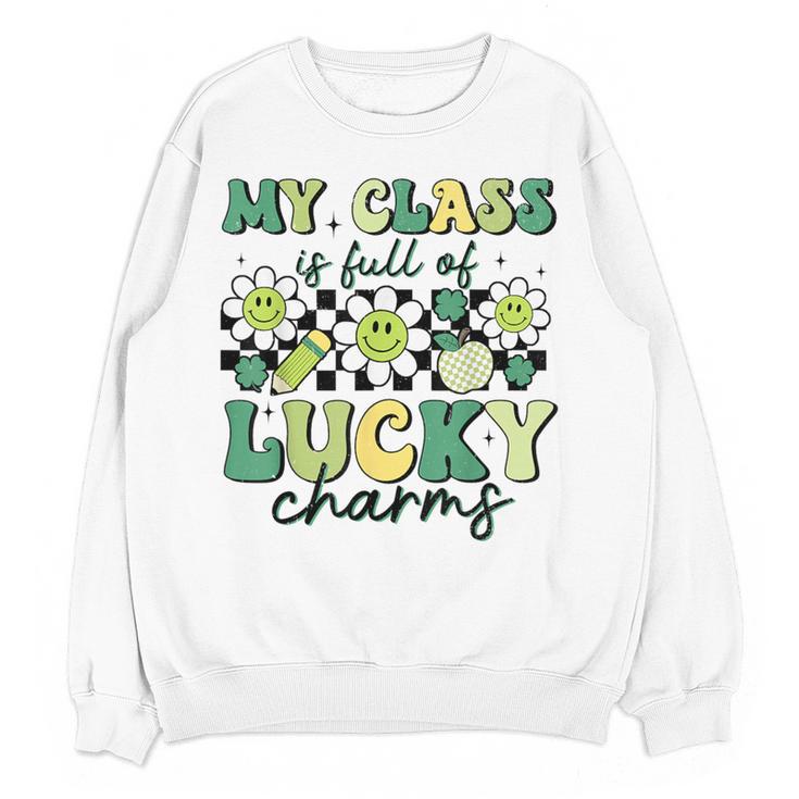 My Class Is Full Of Lucky Charms St Patricks Day Teacher Women Crewneck Sweatshirt, novelty gifts, funny gifts My Class Is Full Of Lucky Charms St Patricks Day Teacher Women Crewneck Sweatshirt, novelty gifts, funny gifts