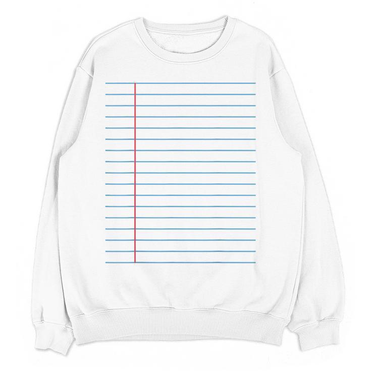 College Ruled Lined Paper Student Teacher Professor Costume Women Crewneck Sweatshirt, novelty gifts, funny gifts