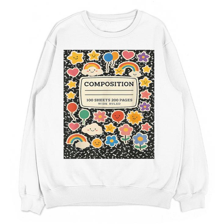 Composition Notebook Costume Teacher Matching Halloween Book Women Crewneck Sweatshirt, novelty gifts, funny gifts Composition Notebook Costume Teacher Matching Halloween Book Women Crewneck Sweatshirt, novelty gifts, funny gifts