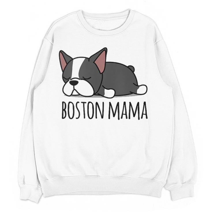 Cute Boston Terrier Boston Mama Women Crewneck Sweatshirt, novelty gifts, funny gifts