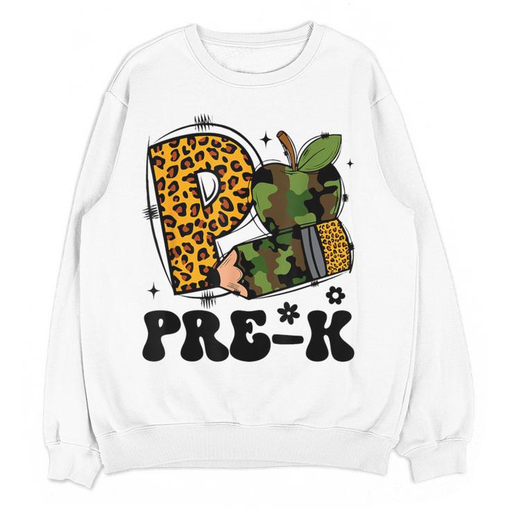 Cute Camo Pre K Back To School Teacher Kid Preschool Women Crewneck Sweatshirt, novelty gifts, funny gifts Cute Camo Pre K Back To School Teacher Kid Preschool Women Crewneck Sweatshirt, novelty gifts, funny gifts