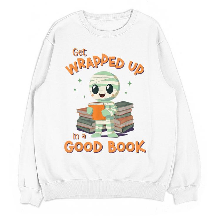 Cute Halloween Teacher Librarian Mummy Reading Books Women Crewneck Sweatshirt, novelty gifts, funny gifts Cute Halloween Teacher Librarian Mummy Reading Books Women Crewneck Sweatshirt, novelty gifts, funny gifts