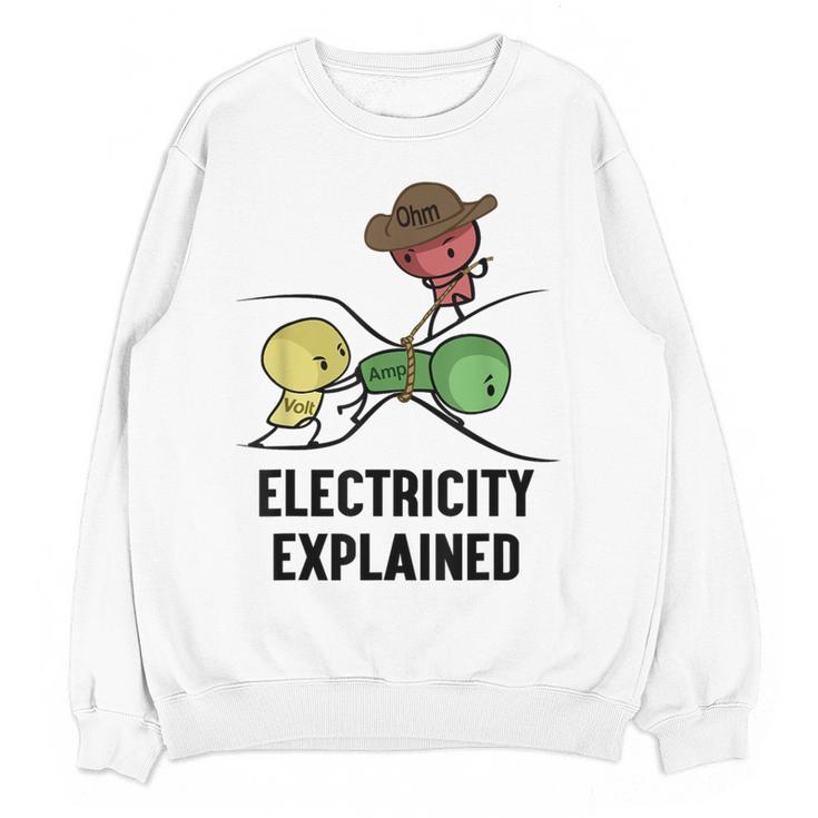 Electricity Explained Physics Nerd I Teacher School Women Crewneck Sweatshirt, novelty gifts, funny gifts