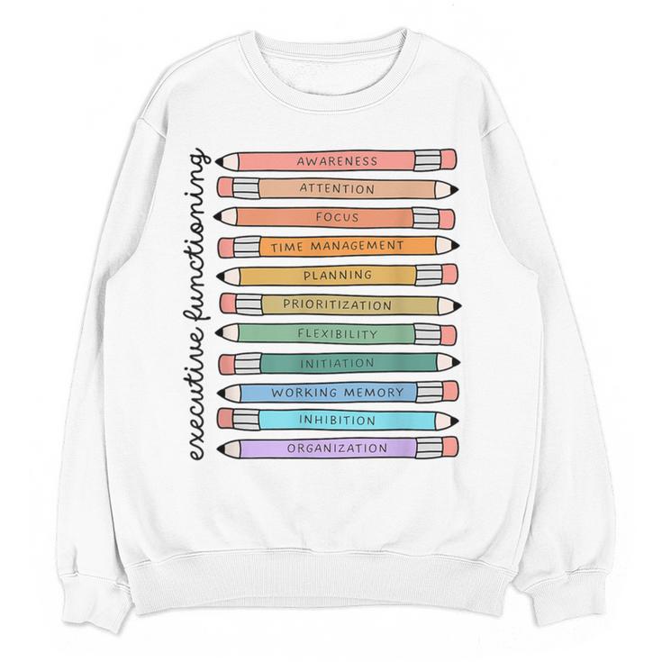 Executive Functioning Skills Back To School Sped Teacher SLP Women Crewneck Sweatshirt, novelty gifts, funny gifts Executive Functioning Skills Back To School Sped Teacher SLP Women Crewneck Sweatshirt, novelty gifts, funny gifts