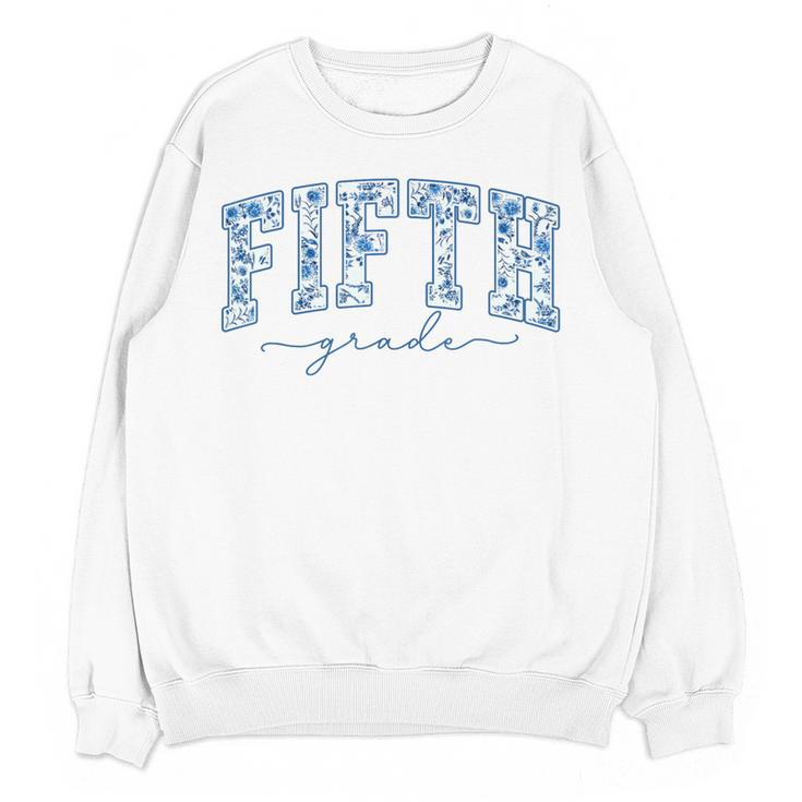 Fifth Grade Toile De Jouy Back To School Teachers Kids Women Crewneck Sweatshirt, novelty gifts, funny gifts