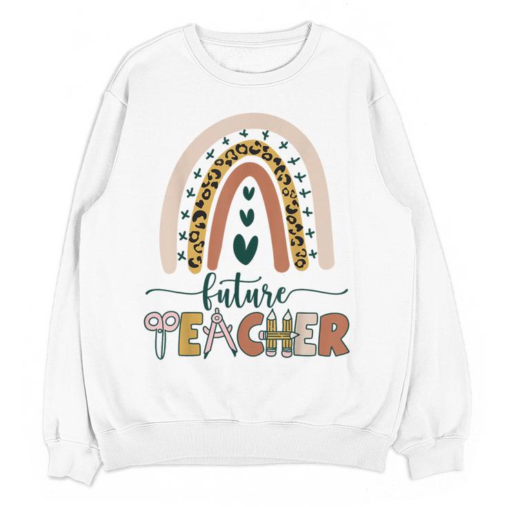 Future Teacher Boho Rainbow Leopard New Grad Student Women Crewneck Sweatshirt, novelty gifts, funny gifts Future Teacher Boho Rainbow Leopard New Grad Student Women Crewneck Sweatshirt, novelty gifts, funny gifts