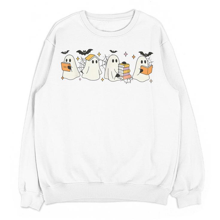 Ghosts Reading Books Library Halloween Teacher Men Women Kid Women Crewneck Sweatshirt, novelty gifts, funny gifts Ghosts Reading Books Library Halloween Teacher Men Women Kid Women Crewneck Sweatshirt, novelty gifts, funny gifts