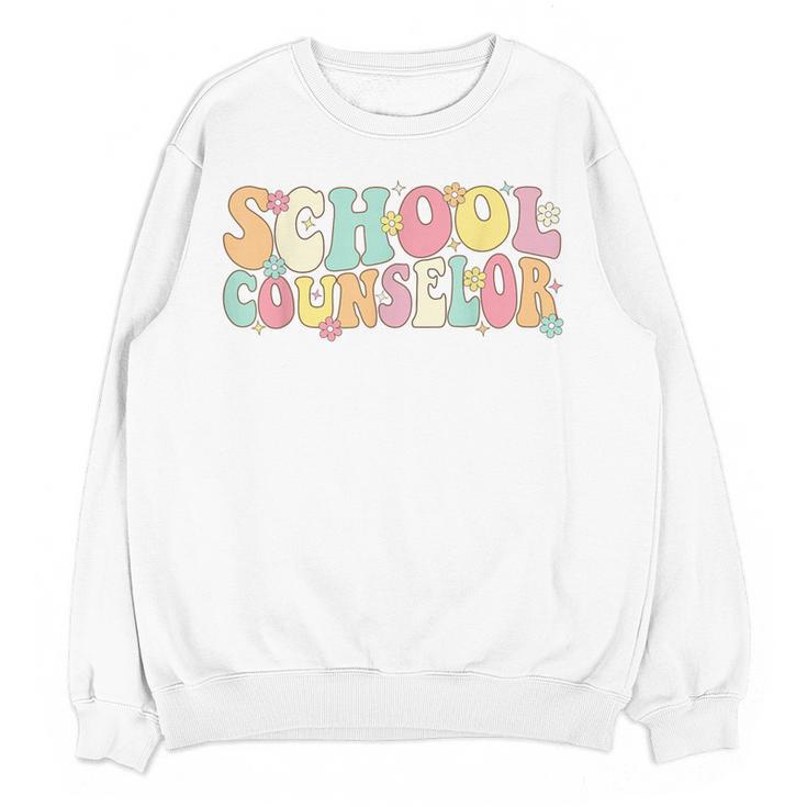 Groovy School Counselor Back To School Teacher Counseling Women Crewneck Sweatshirt, novelty gifts, funny gifts Groovy School Counselor Back To School Teacher Counseling Women Crewneck Sweatshirt, novelty gifts, funny gifts