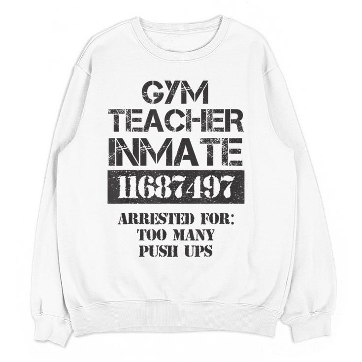 Halloween Gym Teacher Prisoner Costume Women Crewneck Sweatshirt, novelty gifts, funny gifts