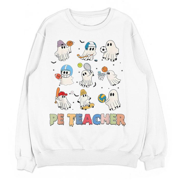 Halloween PE Teacher Spooky Physical Education Teacher Women Crewneck Sweatshirt, novelty gifts, funny gifts