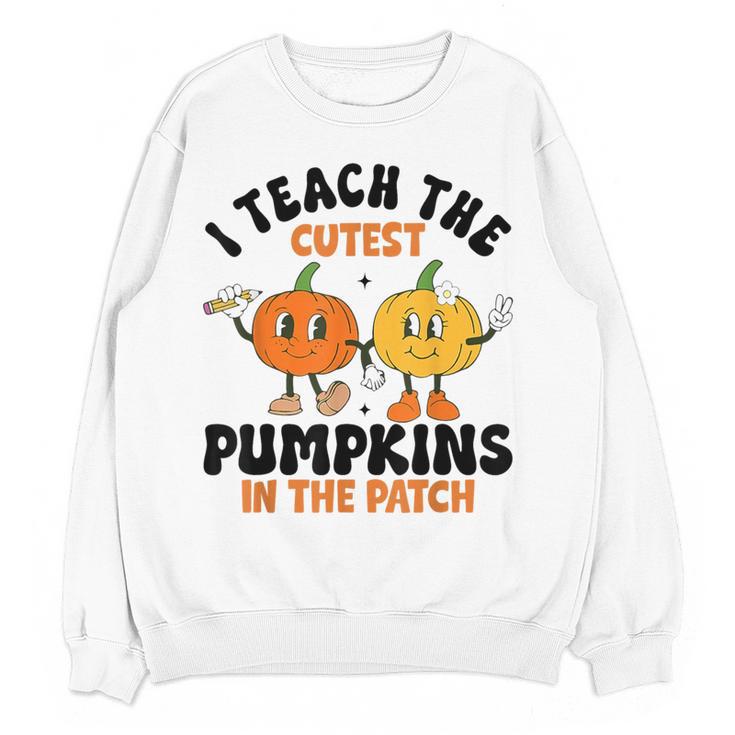Halloween Teacher I Teach The Cutest Pumpkins In The Patch Women Crewneck Sweatshirt, novelty gifts, funny gifts Halloween Teacher I Teach The Cutest Pumpkins In The Patch Women Crewneck Sweatshirt, novelty gifts, funny gifts