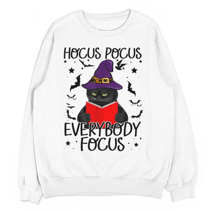 Hocus Pocus Everybody Focus Halloween Teacher For Men Women Women Crewneck Sweatshirt, novelty gifts, funny gifts Hocus Pocus Everybody Focus Halloween Teacher For Men Women Women Crewneck Sweatshirt, novelty gifts, funny gifts