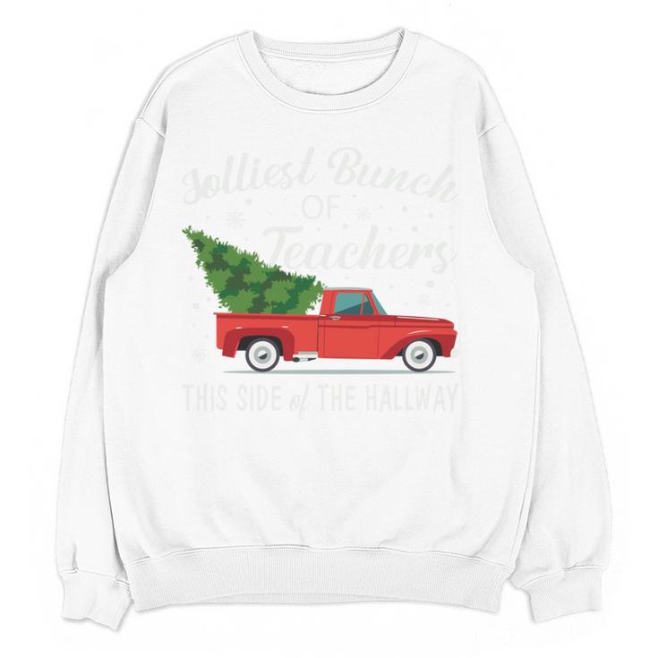 Jolliest Bunch Of Teachers This Side Of The Hallway Women Crewneck Sweatshirt, novelty gifts, funny gifts Jolliest Bunch Of Teachers This Side Of The Hallway Women Crewneck Sweatshirt, novelty gifts, funny gifts