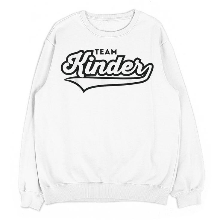 Kindergarten TEAM School Teacher Kinder Baseball-Style Shirt Women Crewneck Sweatshirt, novelty gifts, funny gifts Kindergarten TEAM School Teacher Kinder Baseball-Style Shirt Women Crewneck Sweatshirt, novelty gifts, funny gifts