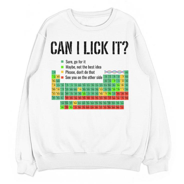 Can I Lick It Periodic Table Chart Science Teacher Women Crewneck Sweatshirt, novelty gifts, funny gifts Can I Lick It Periodic Table Chart Science Teacher Women Crewneck Sweatshirt, novelty gifts, funny gifts