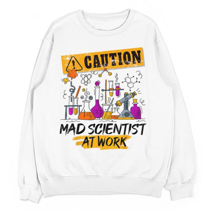 Mad Scientist Halloween Costume Science Teacher Women Crewneck Sweatshirt, novelty gifts, funny gifts