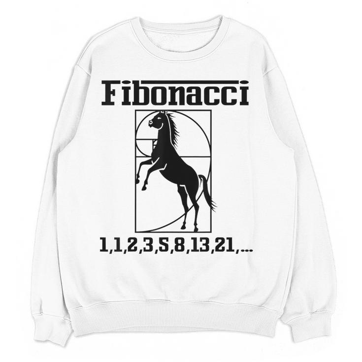 Nerdy Fibonacci Racing Car Horse Math Teacher Men Women Girls Kids Women Crewneck Sweatshirt, novelty gifts, funny gifts