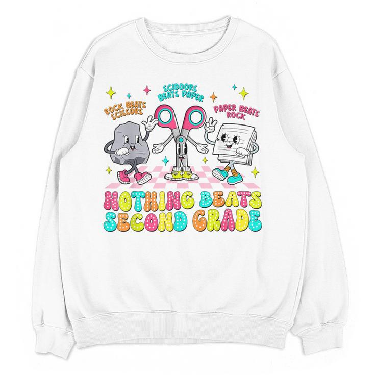 Nothing Beats 2nd Second Grade Back To School Teacher Kids Women Crewneck Sweatshirt, novelty gifts, funny gifts