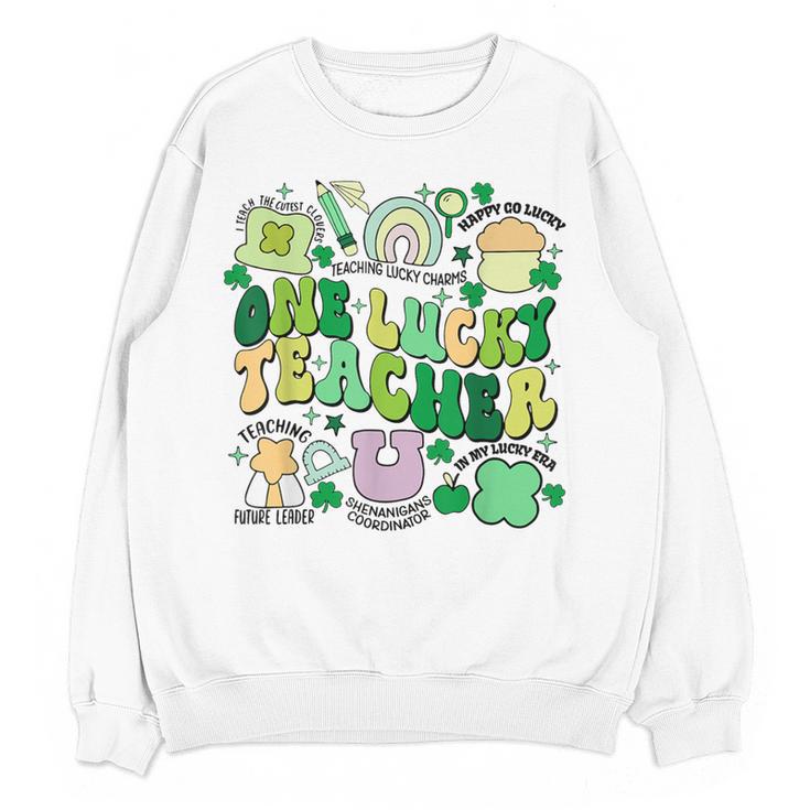 One Lucky Teacher St Patrick's Day Irish Teacher Lucky Era Women Crewneck Sweatshirt, novelty gifts, funny gifts One Lucky Teacher St Patrick's Day Irish Teacher Lucky Era Women Crewneck Sweatshirt, novelty gifts, funny gifts