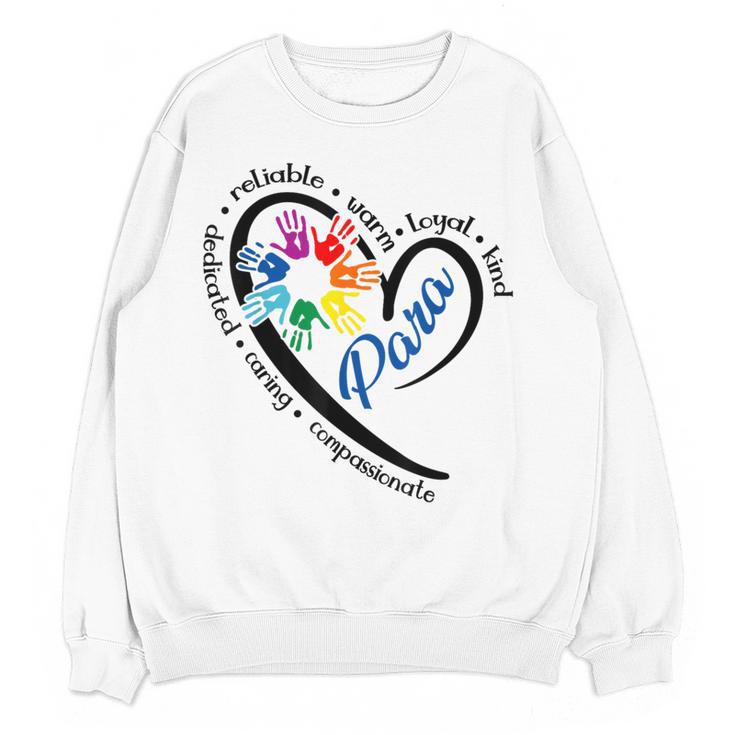 Para Heart Teacher Paraprofessional Paraeducator Men Women Women Crewneck Sweatshirt, novelty gifts, funny gifts