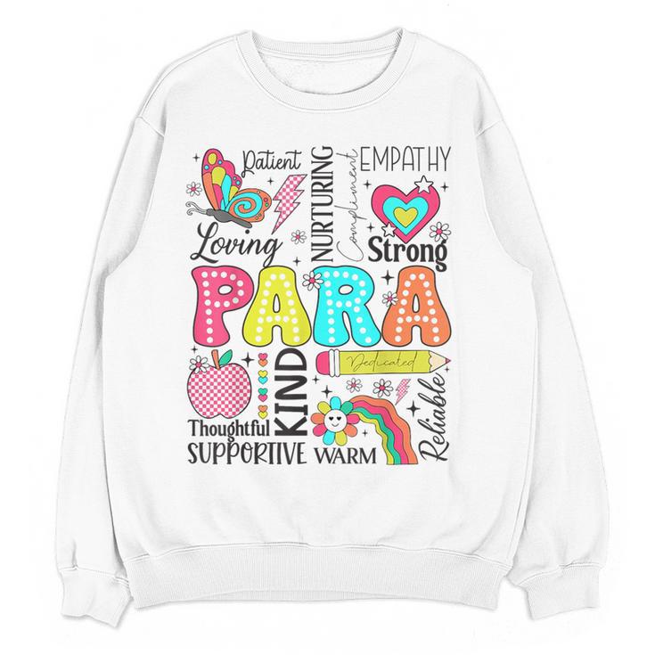 Para Paraprofessional Paraeducator Teacher Back To School Women Crewneck Sweatshirt, novelty gifts, funny gifts Para Paraprofessional Paraeducator Teacher Back To School Women Crewneck Sweatshirt, novelty gifts, funny gifts