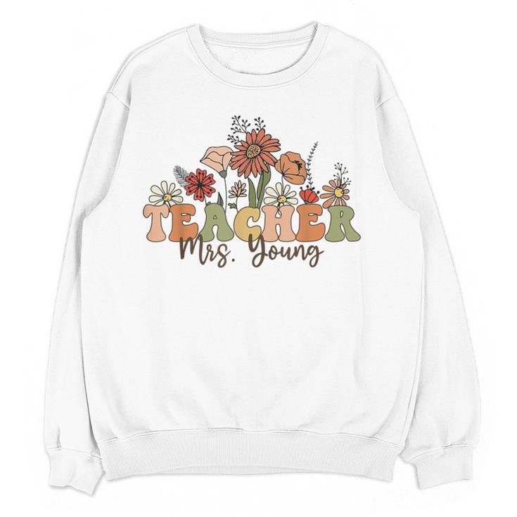 Personalized Name Teacher Mrs Young Back To School Custom Women Crewneck Sweatshirt, novelty gifts, funny gifts Personalized Name Teacher Mrs Young Back To School Custom Women Crewneck Sweatshirt, novelty gifts, funny gifts