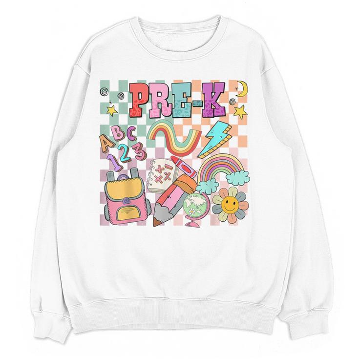 Pre K Back To School Teacher Student Men Women Kids Women Crewneck Sweatshirt, novelty gifts, funny gifts Pre K Back To School Teacher Student Men Women Kids Women Crewneck Sweatshirt, novelty gifts, funny gifts