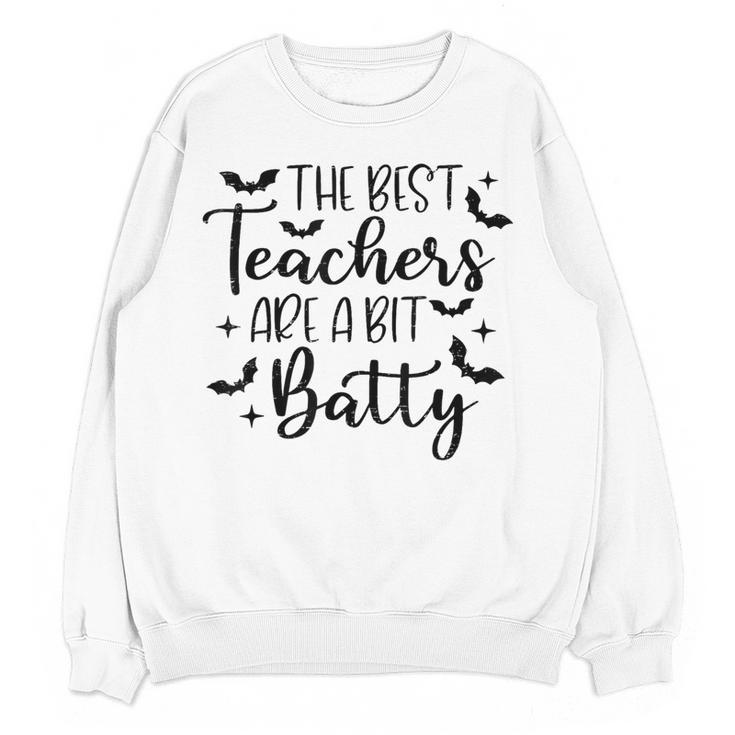 Retro The Best Teachers Are A Bit Batty Halloween Teacher Women Crewneck Sweatshirt, novelty gifts, funny gifts Retro The Best Teachers Are A Bit Batty Halloween Teacher Women Crewneck Sweatshirt, novelty gifts, funny gifts