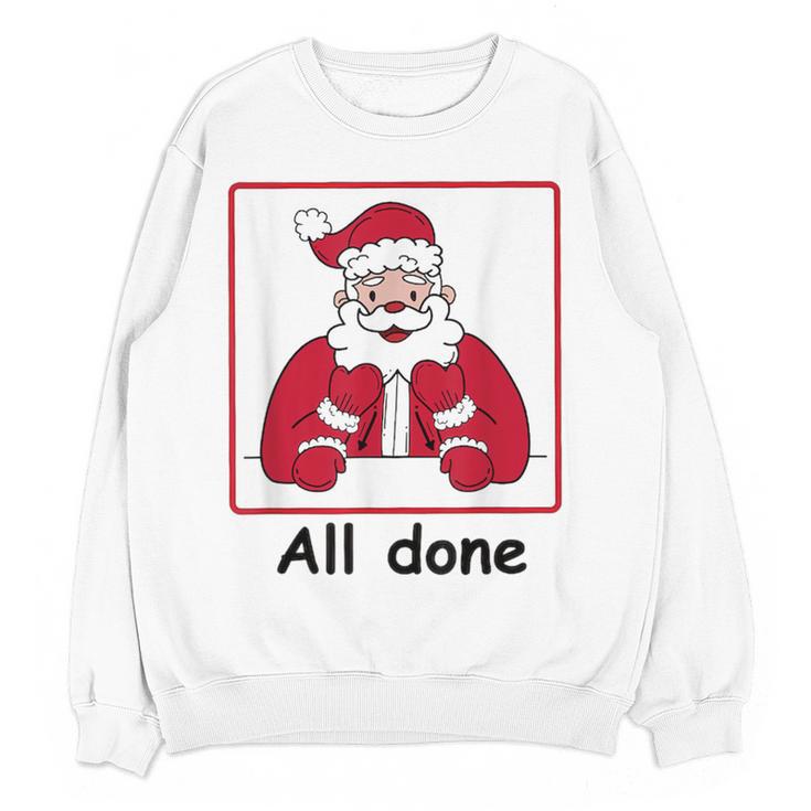 Retro All Done Christmas Special Ed Teacher Team Santa Women Women Crewneck Sweatshirt, novelty gifts, funny gifts