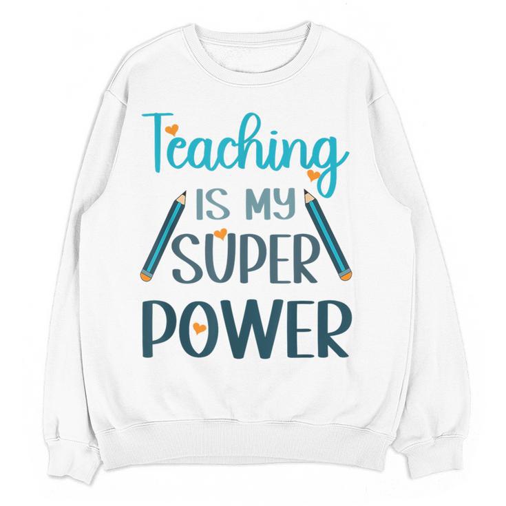 Retro Groovy Teaching Is My Super Power Teacher's Present Men Women Women Crewneck Sweatshirt, novelty gifts, funny gifts Retro Groovy Teaching Is My Super Power Teacher's Present Men Women Women Crewneck Sweatshirt, novelty gifts, funny gifts