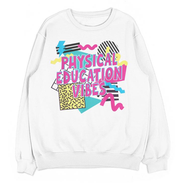 Retro Physical Education Vibes Gym Teacher Phys Ed Teacher Women Crewneck Sweatshirt, novelty gifts, funny gifts