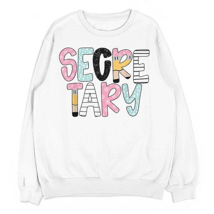 Retro Secretary Back To School Teacher Appreciation Women Crewneck Sweatshirt, novelty gifts, funny gifts