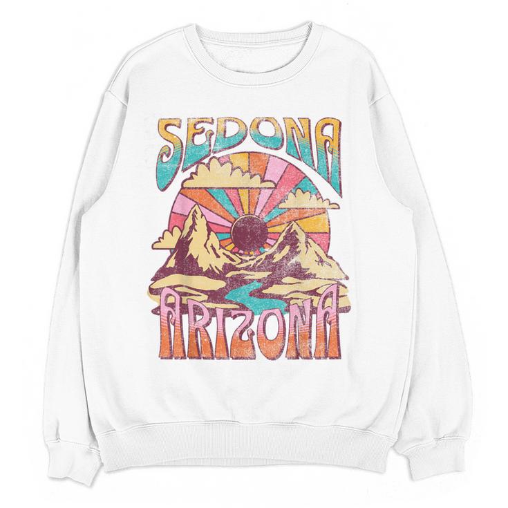 Sedona Arizona Nature Hiking Mountains Outdoors Vintage Women Crewneck Sweatshirt, novelty gifts, funny gifts