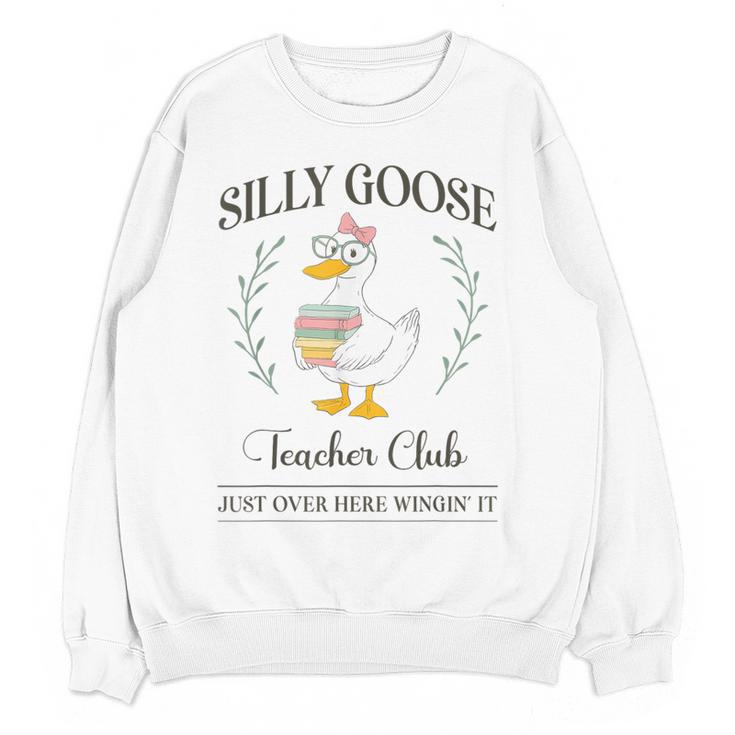 Silly Goose Teacher Club Women Crewneck Sweatshirt, novelty gifts, funny gifts Silly Goose Teacher Club Women Crewneck Sweatshirt, novelty gifts, funny gifts