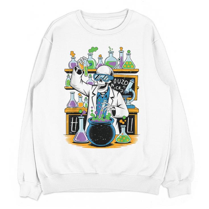 Skeleton Mad Scientist Halloween Costume Science Teacher Women Crewneck Sweatshirt, novelty gifts, funny gifts Skeleton Mad Scientist Halloween Costume Science Teacher Women Crewneck Sweatshirt, novelty gifts, funny gifts