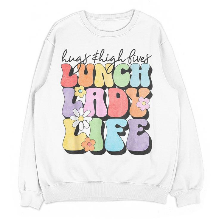 Soul Bleach Teacher Staff First Day Of School Last Hugs & High Fives Lunch Lady Vibes Blue Classic Fit Women Crewneck Sweatshirt, novelty gifts, funny gifts Soul Bleach Teacher Staff First Day Of School Last Hugs & High Fives Lunch Lady Vibes Blue Classic Fit Women Crewneck Sweatshirt, novelty gifts, funny gifts