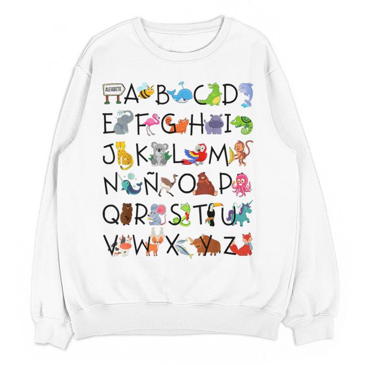 SPANISH ALPHABET MAESTRA SPANISH TEACHER Women Crewneck Sweatshirt, novelty gifts, funny gifts