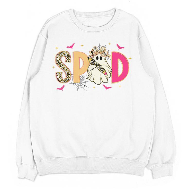 Sped Teacher Halloween Ghost Special Education Preppy Fall Women Crewneck Sweatshirt, novelty gifts, funny gifts Sped Teacher Halloween Ghost Special Education Preppy Fall Women Crewneck Sweatshirt, novelty gifts, funny gifts
