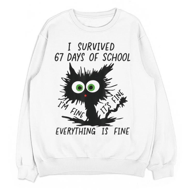 I Survived 67 Days Of School Teachers Students Humor Women Crewneck Sweatshirt, novelty gifts, funny gifts I Survived 67 Days Of School Teachers Students Humor Women Crewneck Sweatshirt, novelty gifts, funny gifts