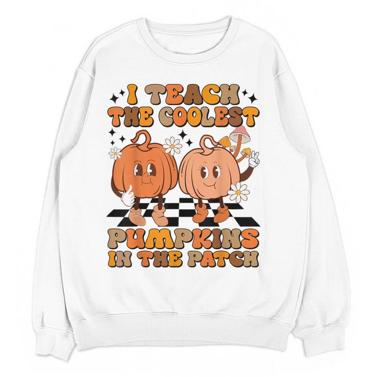 I Teach The Coolest Pumpkins In The Patch Teacher Halloween Women Crewneck Sweatshirt, novelty gifts, funny gifts I Teach The Coolest Pumpkins In The Patch Teacher Halloween Women Crewneck Sweatshirt, novelty gifts, funny gifts