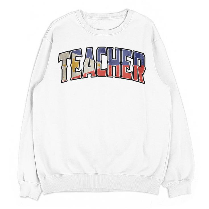Teacher Filipino Vintage Heritage DNA Flag Women Crewneck Sweatshirt, novelty gifts, funny gifts Teacher Filipino Vintage Heritage DNA Flag Women Crewneck Sweatshirt, novelty gifts, funny gifts