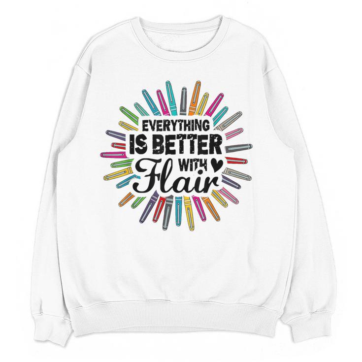 Teacher Flair Pen Art Lover School Supplies Women Crewneck Sweatshirt, novelty gifts, funny gifts Teacher Flair Pen Art Lover School Supplies Women Crewneck Sweatshirt, novelty gifts, funny gifts