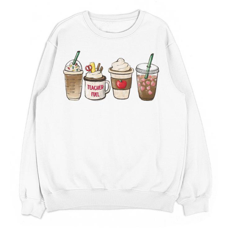 Teacher Fuel Coffee Teacher Mug Latte Iced Coffee Fall Women Crewneck Sweatshirt, novelty gifts, funny gifts Teacher Fuel Coffee Teacher Mug Latte Iced Coffee Fall Women Crewneck Sweatshirt, novelty gifts, funny gifts