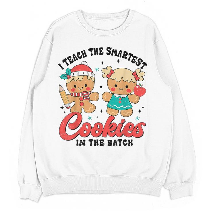 Teacher Of Smart Cookies Cute Gingerbread Teacher Christmas Women Crewneck Sweatshirt, novelty gifts, funny gifts