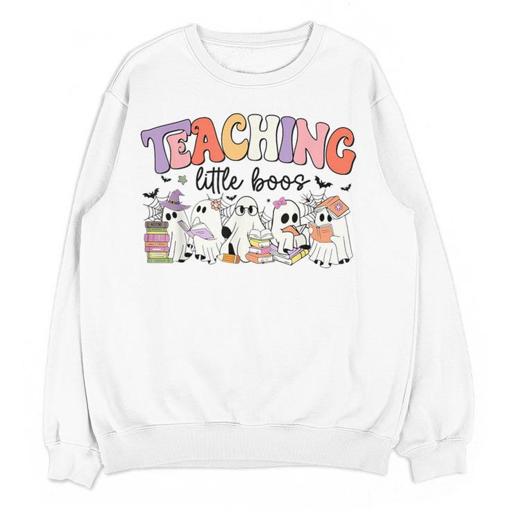 Teaching My Little Boos Teacher Ghost Teacher Halloween For Men Women Kids Women Crewneck Sweatshirt, novelty gifts, funny gifts Teaching My Little Boos Teacher Ghost Teacher Halloween For Men Women Kids Women Crewneck Sweatshirt, novelty gifts, funny gifts