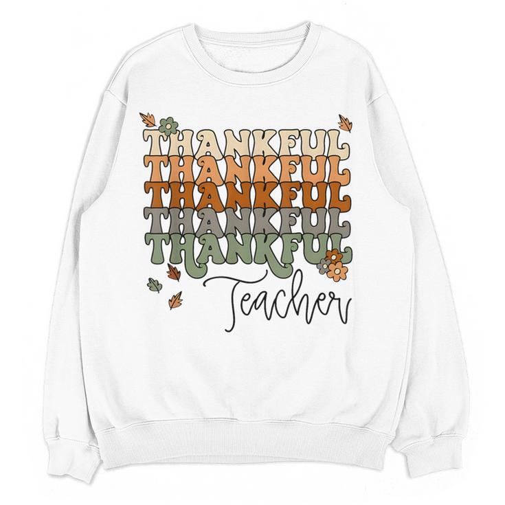 Thankful Teacher Thanksgiving Fall Pumpkin Turkey Women Crewneck Sweatshirt, novelty gifts, funny gifts Thankful Teacher Thanksgiving Fall Pumpkin Turkey Women Crewneck Sweatshirt, novelty gifts, funny gifts
