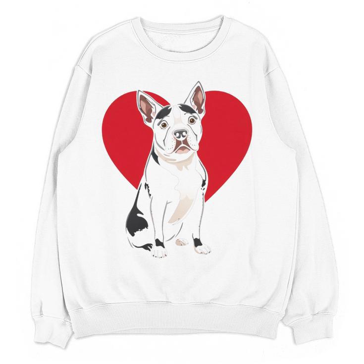 Valentine's Day Boston Terrier Lover Women Crewneck Sweatshirt, novelty gifts, funny gifts