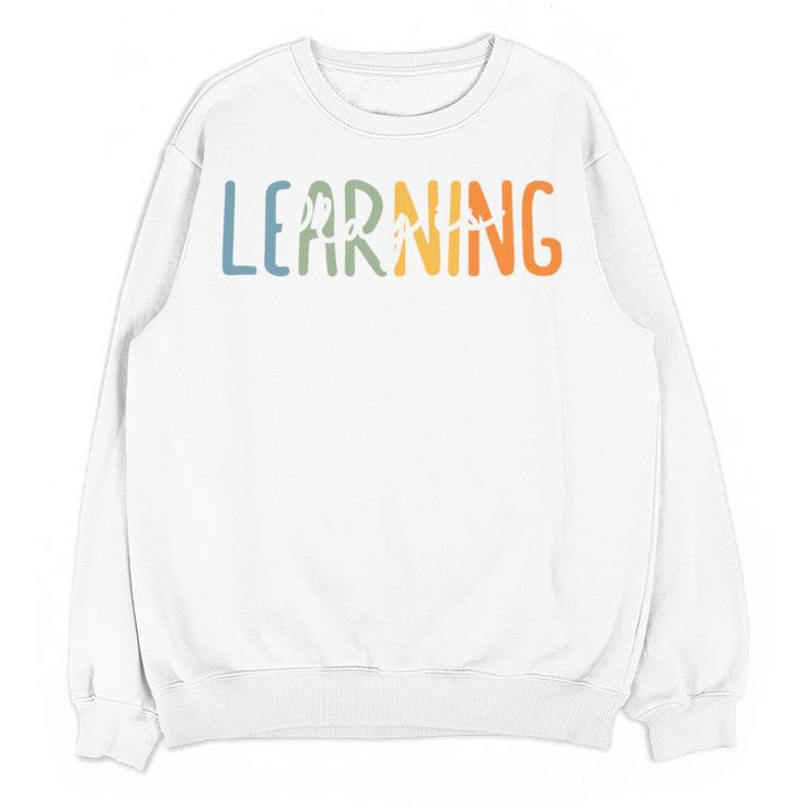 Vintage Play Is Learning Back To School Toddler Teacher Women Crewneck Sweatshirt, novelty gifts, funny gifts