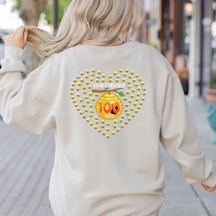 100 Days Of School Bee Hive Tree Hearts Teachers Student Kid Women's Sweatshirt Back Print